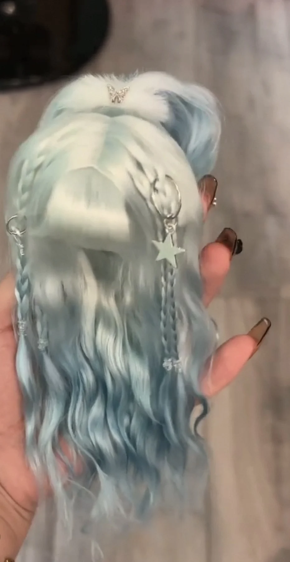 

Волосы для куклы по индивидуальному заказу, высокое качество, синий градиент, 1/3 1/4 1/6, BJD кукла, челка, аксессуары для кукол, бесплатная доставка