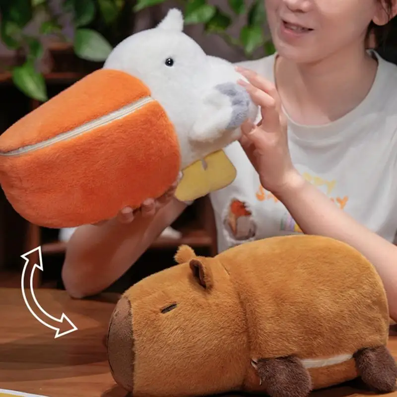 ตุ๊กตา Capybara Capybara ตุ๊กตานุ่ม Double-Sided Transformation 9.8 นิ้ว KidsPlush ของเล่นหมอนสําหรับวันเกิดวันเด็ก