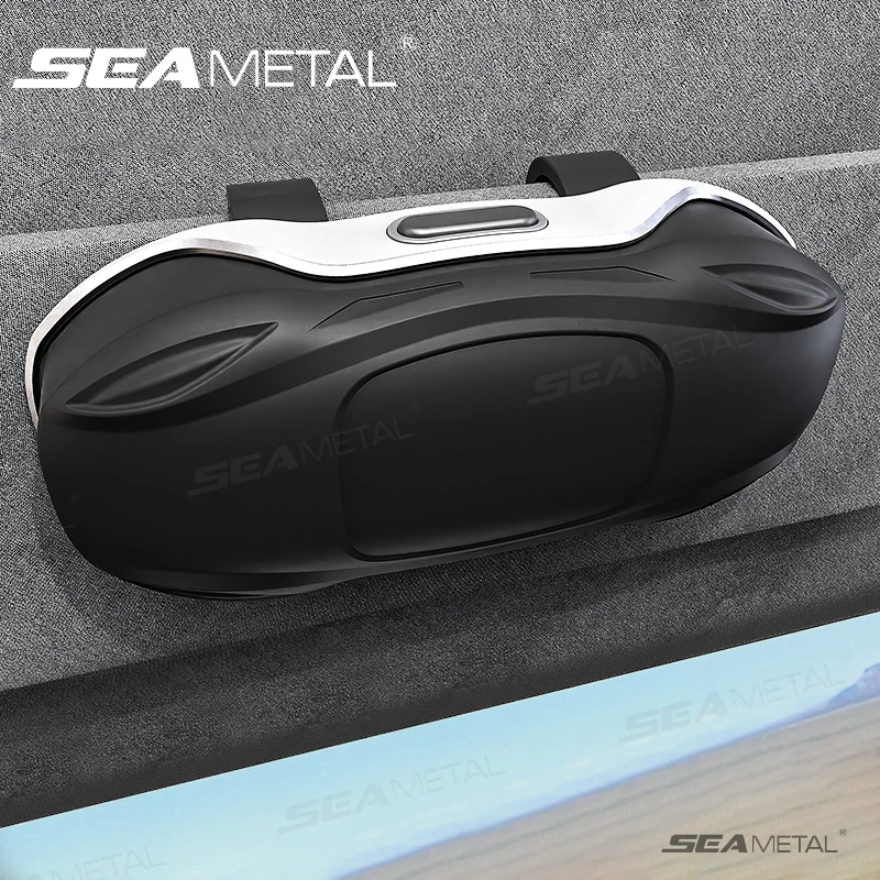 SEAMETAL Großer Auto-Brillenhalter zum Anklipsen, Sonnenblende, Sonnenbrillenhalter, universelles Auto-Brillenetui, kratzfeste Beflockungsschicht