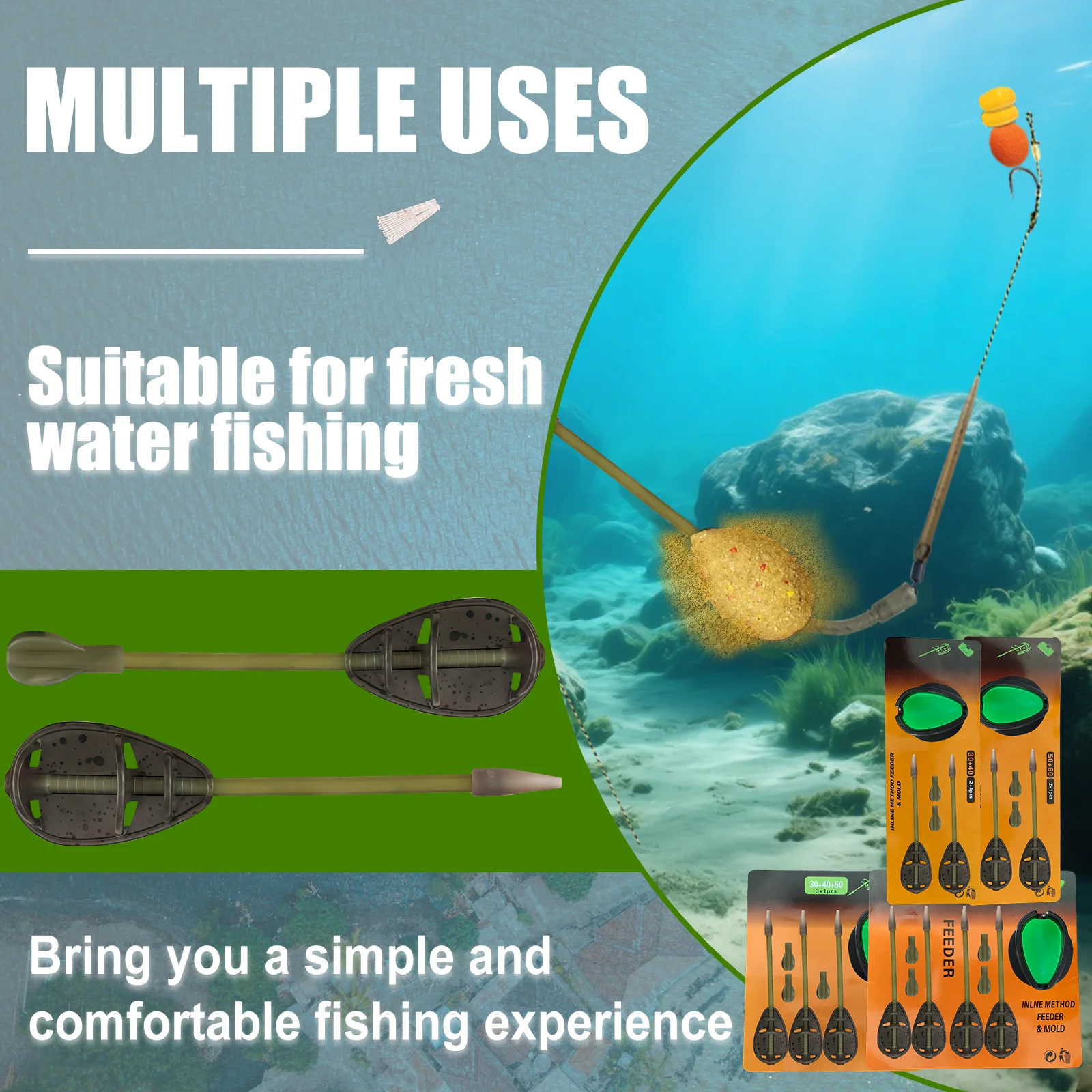 Set Method Feeder YOTO – Jaula cebadora para pesca de carpa - imagen 4