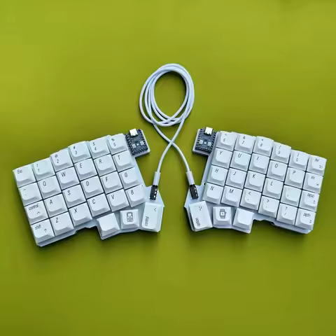 Silakka54 Split Keyboard Kit Custom Wired Hot Swap Support QMK/VIAL Keyboard Ergonomics RP2040 Gamer Accessories White Keycap