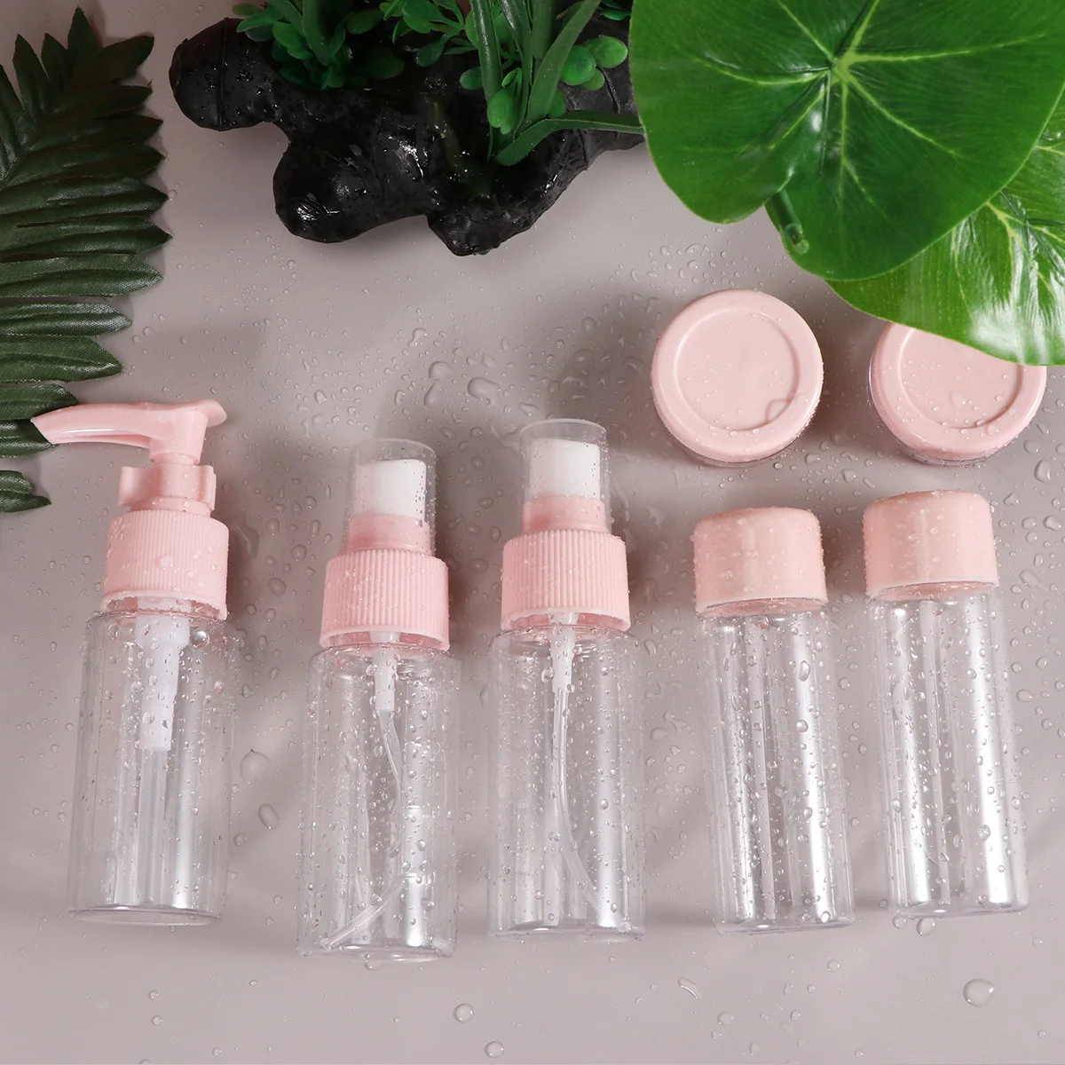 

Travel Bottle Set Portable Containers For Toiletries Shampoo Lotion Cream Clear Lightweight Storage Small Size