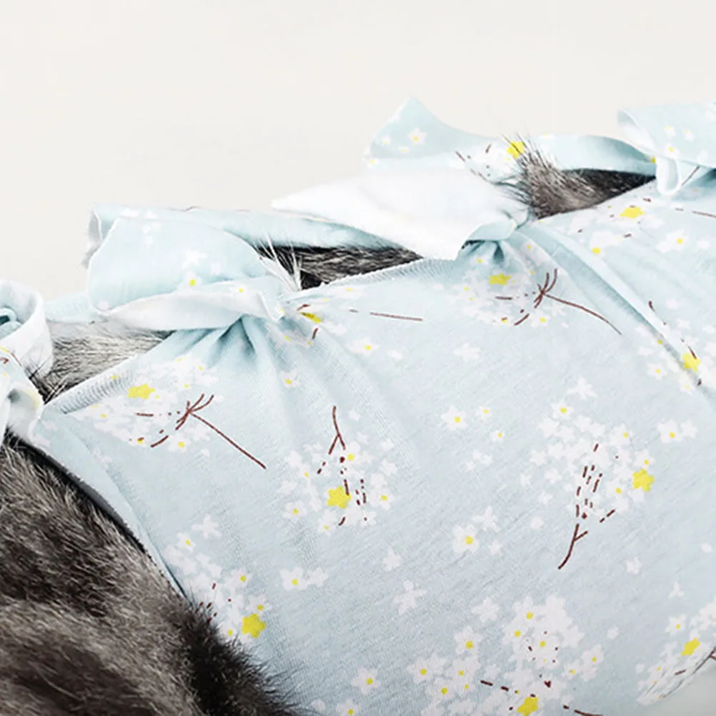 

Anti-Lick Postoperative Cat Recovery Costume Soft Cotton Pet Clothes For Sterilization Comfortable Pink Plum Blossom Size M