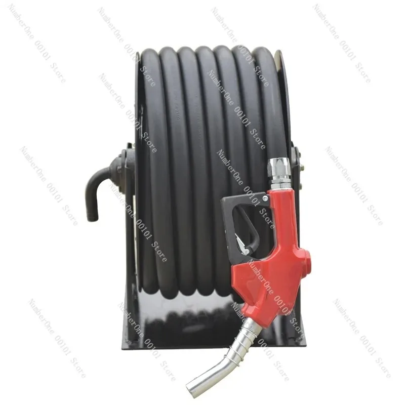 Heavy Duty Auto Rewind 304 Stainless Steel Hose Reel 15m with Nozzle Limiting Retraction Fuel Water Air