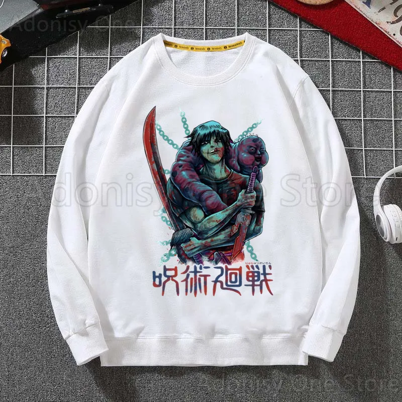 Toji Fushiguro Men Hoodie Autumn Hip Hop Streetwear Men Pullover Sweatshirts Hoodies Mens White Color Hoodie Male