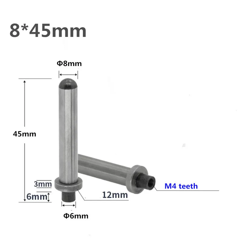 

2PCS Bearing Rod 8* 45/80/100/120mm M4 Tooth Belt Flange Reinforced Guide Column Support Rod Test Stand Accessories