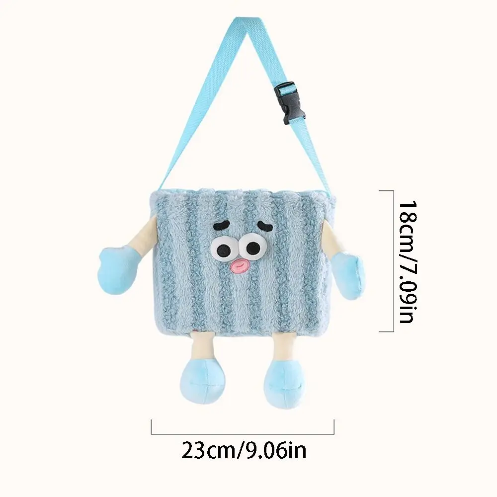 Multi-Functional Plush Car Trash Can Hanging Cartoon Car Mounted Tissue Box Leakproof Creative Vehicle Trash Bin Car Supplies