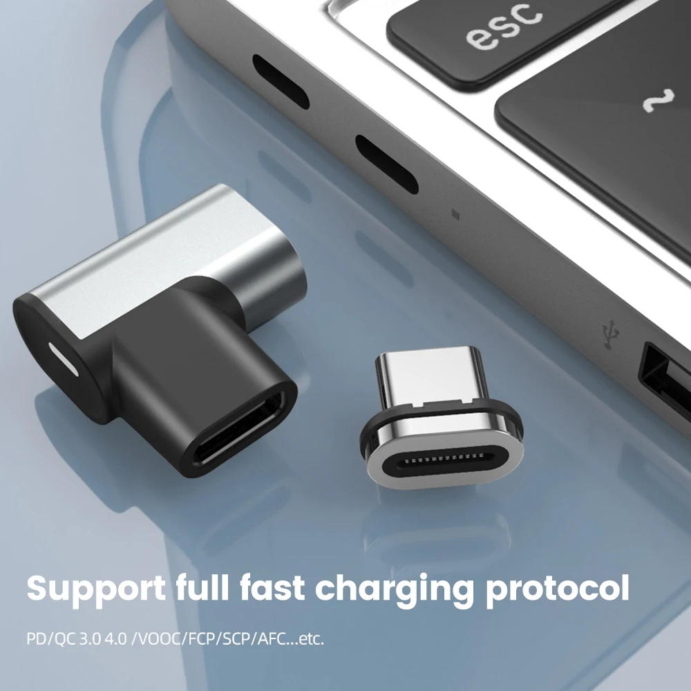 240W USB C to Type C Magnetic Adapter USB C Fast Charging Data Transfer Magnet Converter 8K Video Connector For Tablet Laptop