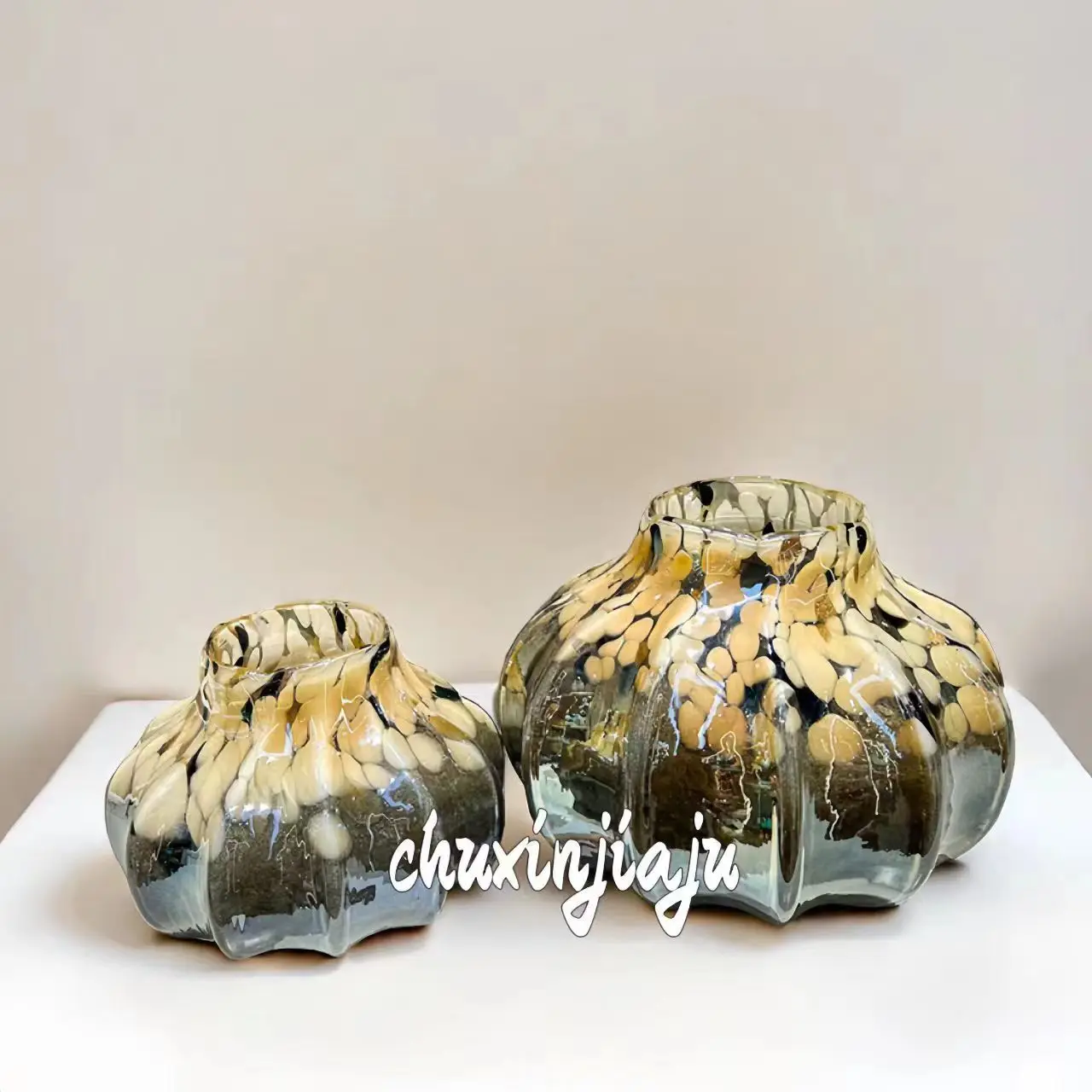 

Creative Glass Vase, Foyer Dining Table Vase Living Room Flower Arrangement, High-end Decorative Ornament Decoration