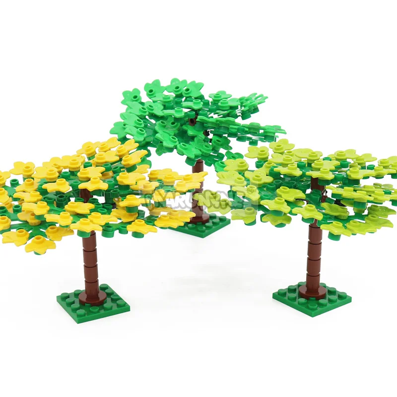 Marumine MOC Bricks Tree Set 76PCS Alley Avenue Road Plant Parts City Streew Garden Jungle Build Blocks Kit modello accessori