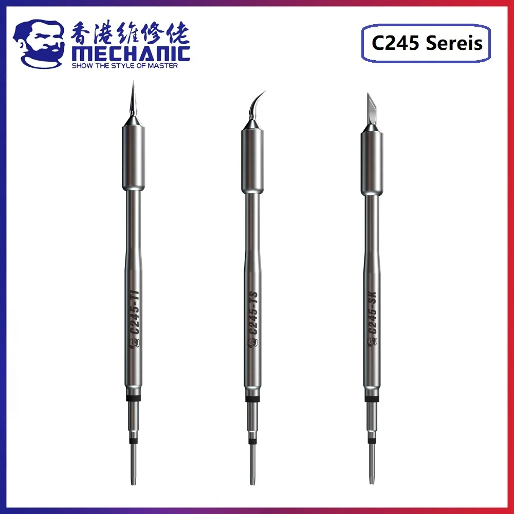 MECHANIC C245 Series External Heating Type Precision Electric Long Copper Soldering Iron Tip For Handle Grip Welding Station