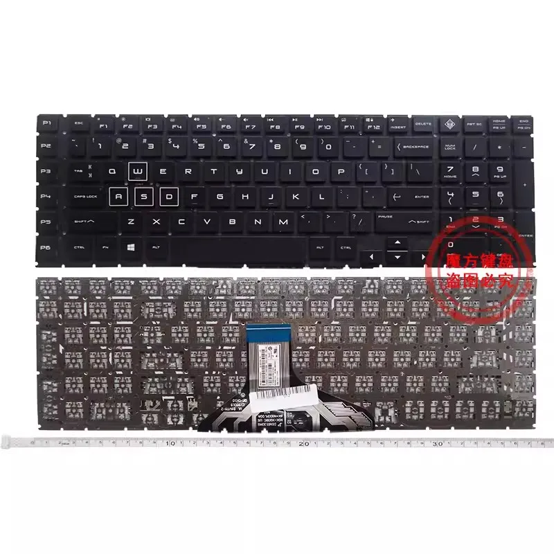 New US Keyboard for HP 17-CB TPN-C144 Laptop Keyboard Backlight Red White Letter