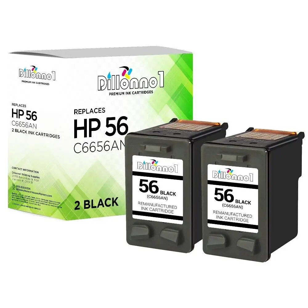 

For HP 56 BLK INK For HP56 C6656 C6657 7150 7350 5550 2110 2-PK