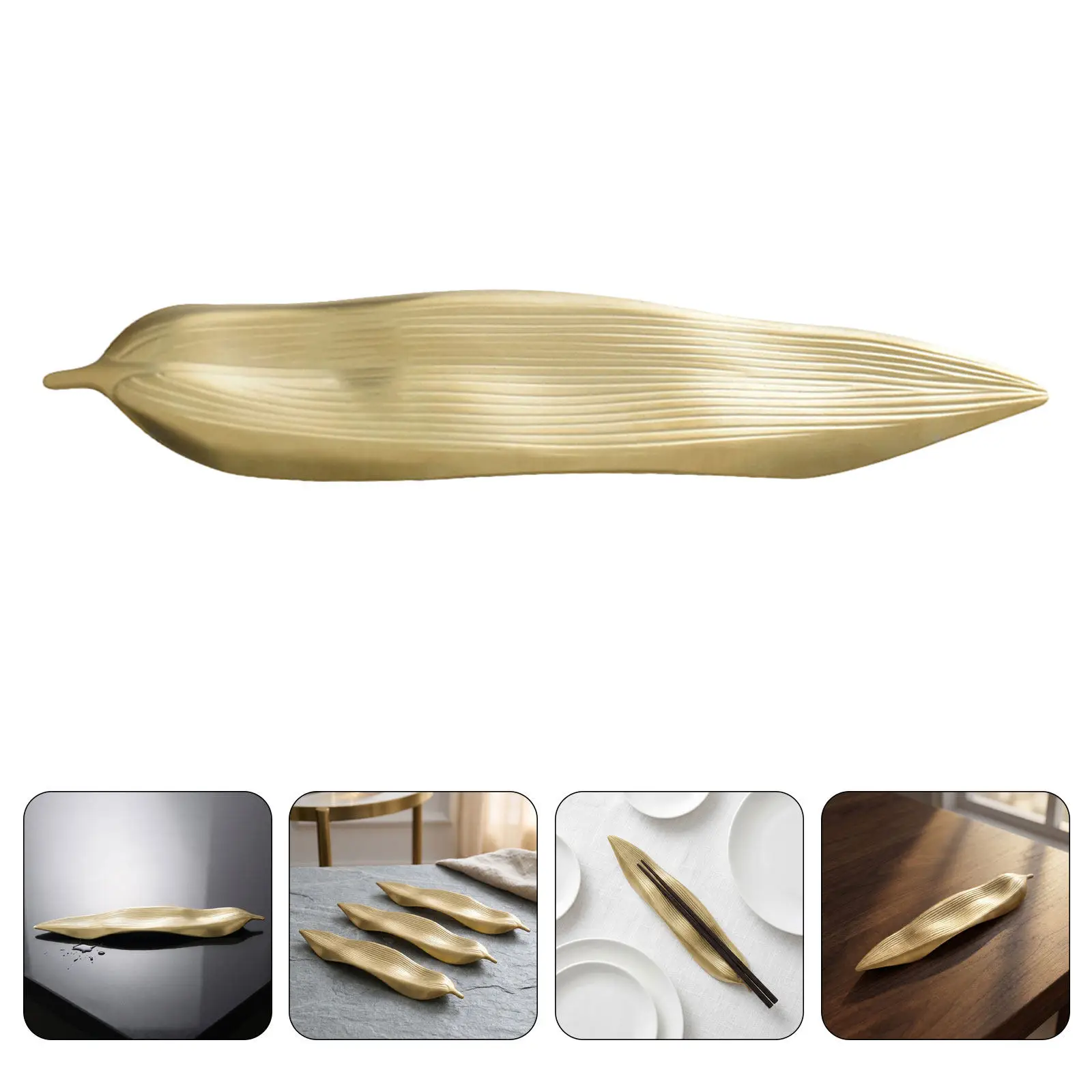 3Pcs Chopstick Holder Stainless Steel Willow Leaf Design Tableware Rest Dining Table Sushi Utensil Stand Spoon Fork Rest Metal