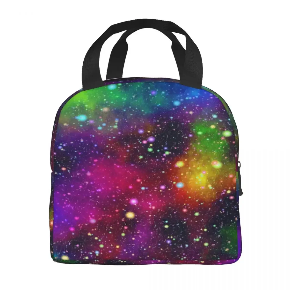 Abstract Colorful Galaxy Insulated Lunch Bags Women Gorgeous Universe Stars Lunch Container for Outdoor Camping Travel Food Box