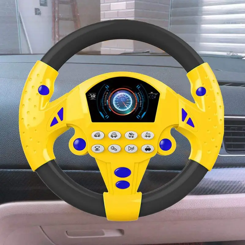 Eletric Simulation Steering Wheel Toy Copilot Stroller Steering Wheel Vocal Toys Creative Kids Early Educational Car Driving Toy