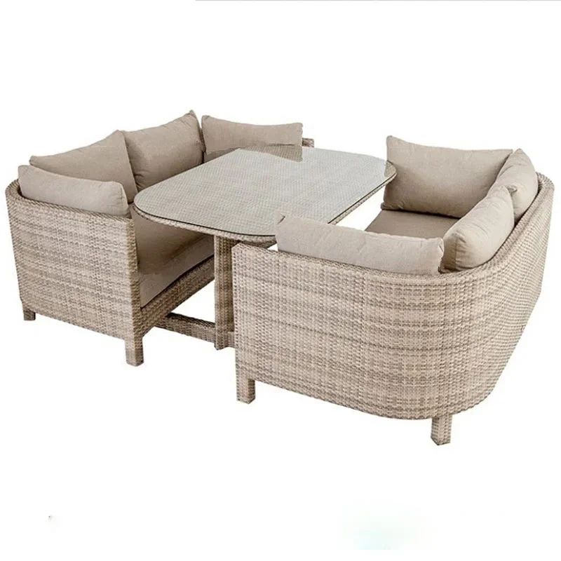

Outdoor furniture Balcony rattan sofa Hotel leisure rattan chair three-piece set, open-air imitation rattan table and chair comb