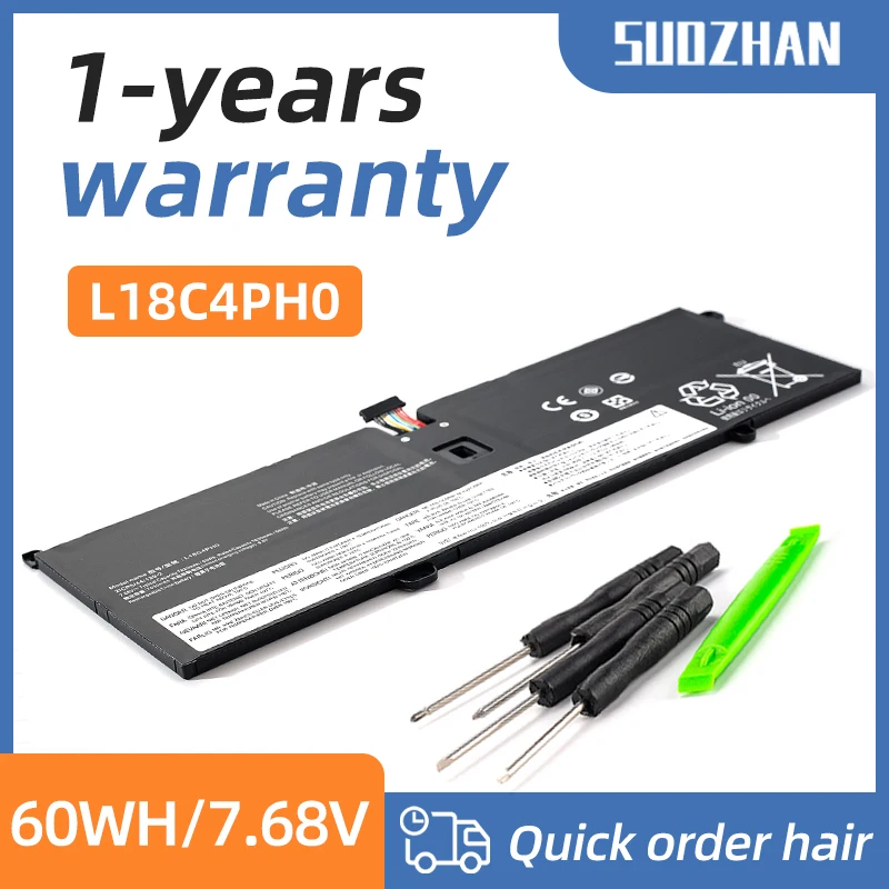 SUOZHAN L18M4PH0 L18C4PH0 Laptop Battery For Lenovo Yoga C940 C940-14IIL 81Q9 Series 5B10T11585 5B10W67374 5B10T11586 60Wh