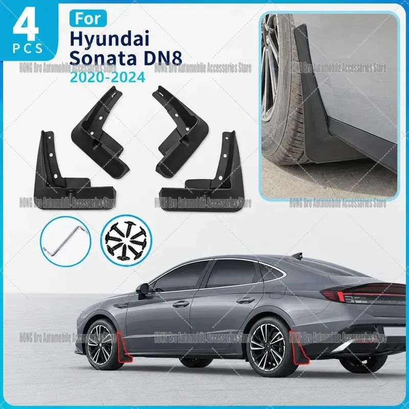 For Hyundai Sonata DN8 10th Gen 2020-2024 Mud Flaps Front Rear Splash Guards Fender Liners Auto Accessories Protection Kit