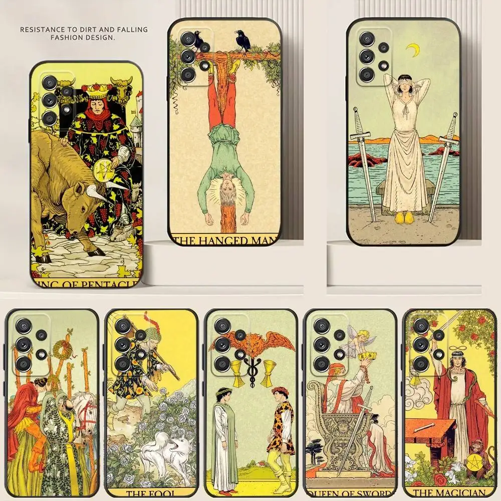 

Egypt M-Mysterious Tarot Phone Case For Samsung S24,21,22,23,30,Ultra,20,Plus,Note,10,9,Black soft silicone case