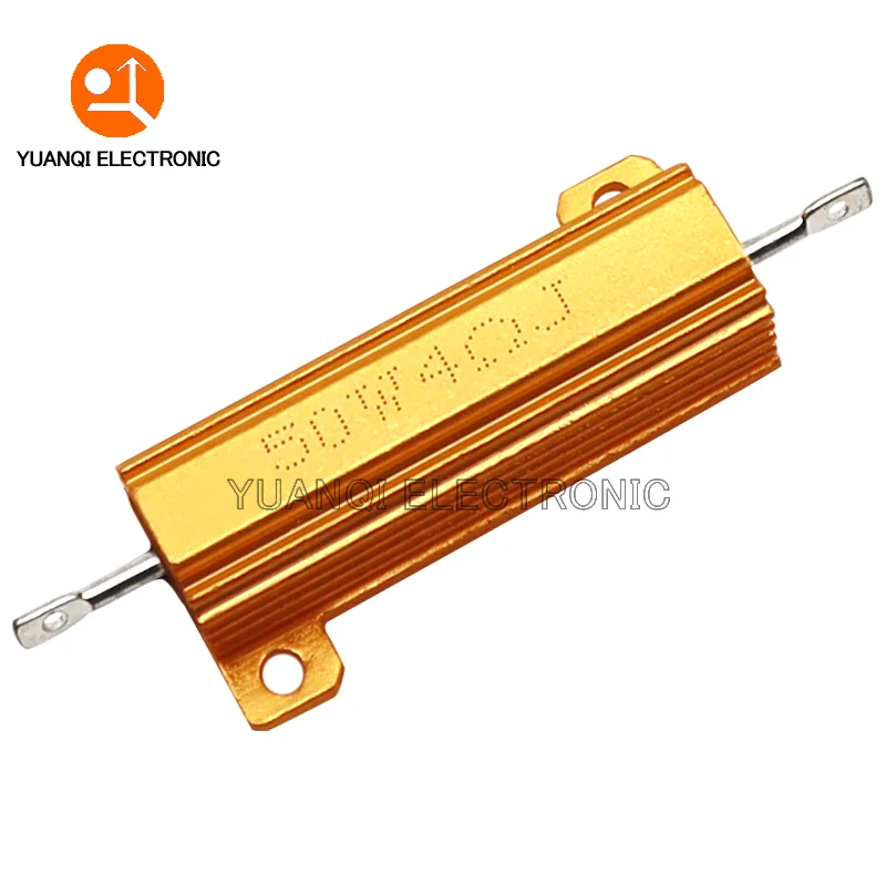 50W 100W Aluminum Power Metal Shell Case Wirewound Resistor 0.01R 100K 1 4 6 7 8 10 20 200 500 1K 3.3K 10K ohm resistance RX24 image_2