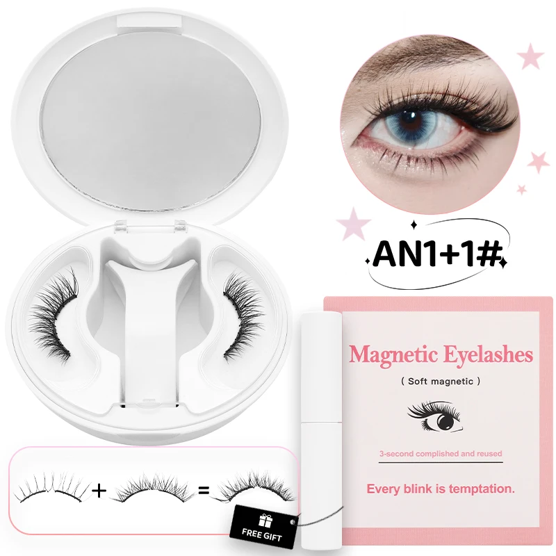 DINGSEN Weiche magnetische Wimpern mit Kleber-Set, wiederverwendbare magnetische Wimpern, Pinzetten-Set, Wimpern, handgefertigt, 3D-natürliche magnetische Pinzette – Detail 20