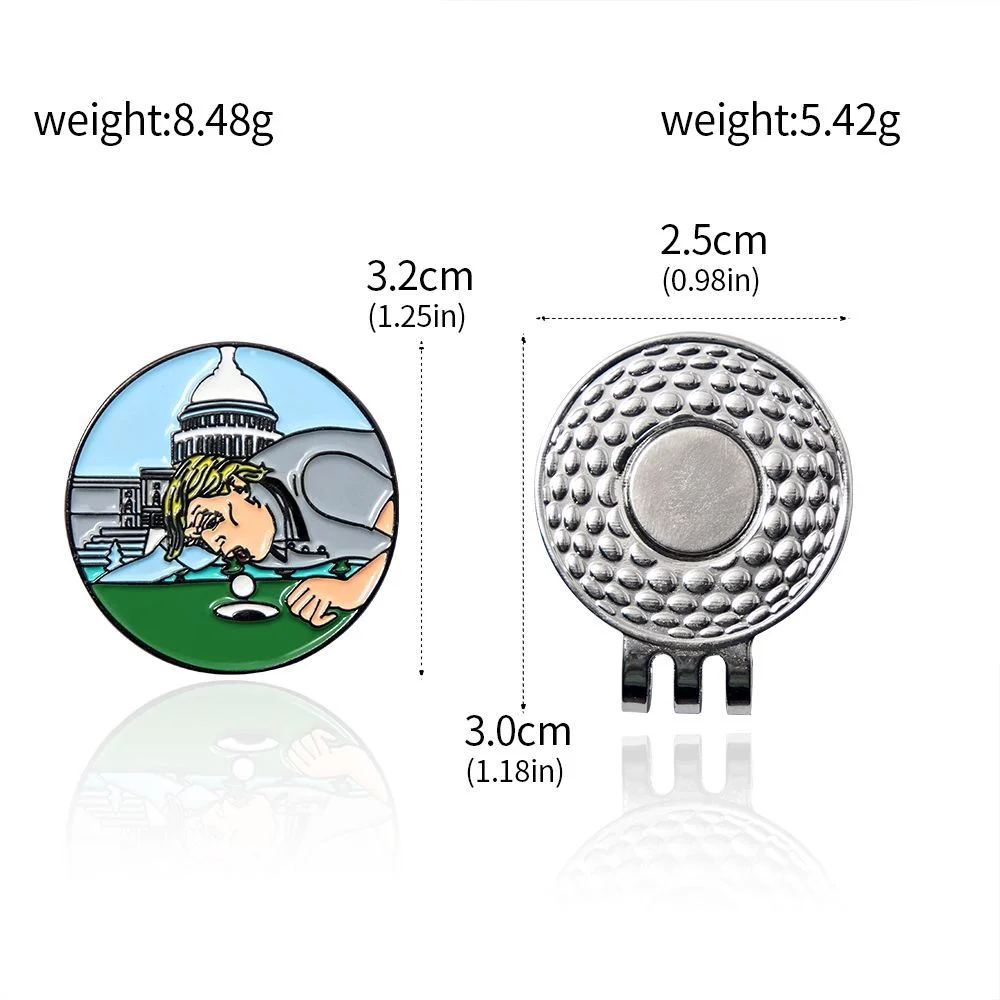 Golf Ball Mark with Magnetic Golf Hat Clip Marker US White Flower Golf Marker Training Aids For Boys Girl Kids Golfer Gift