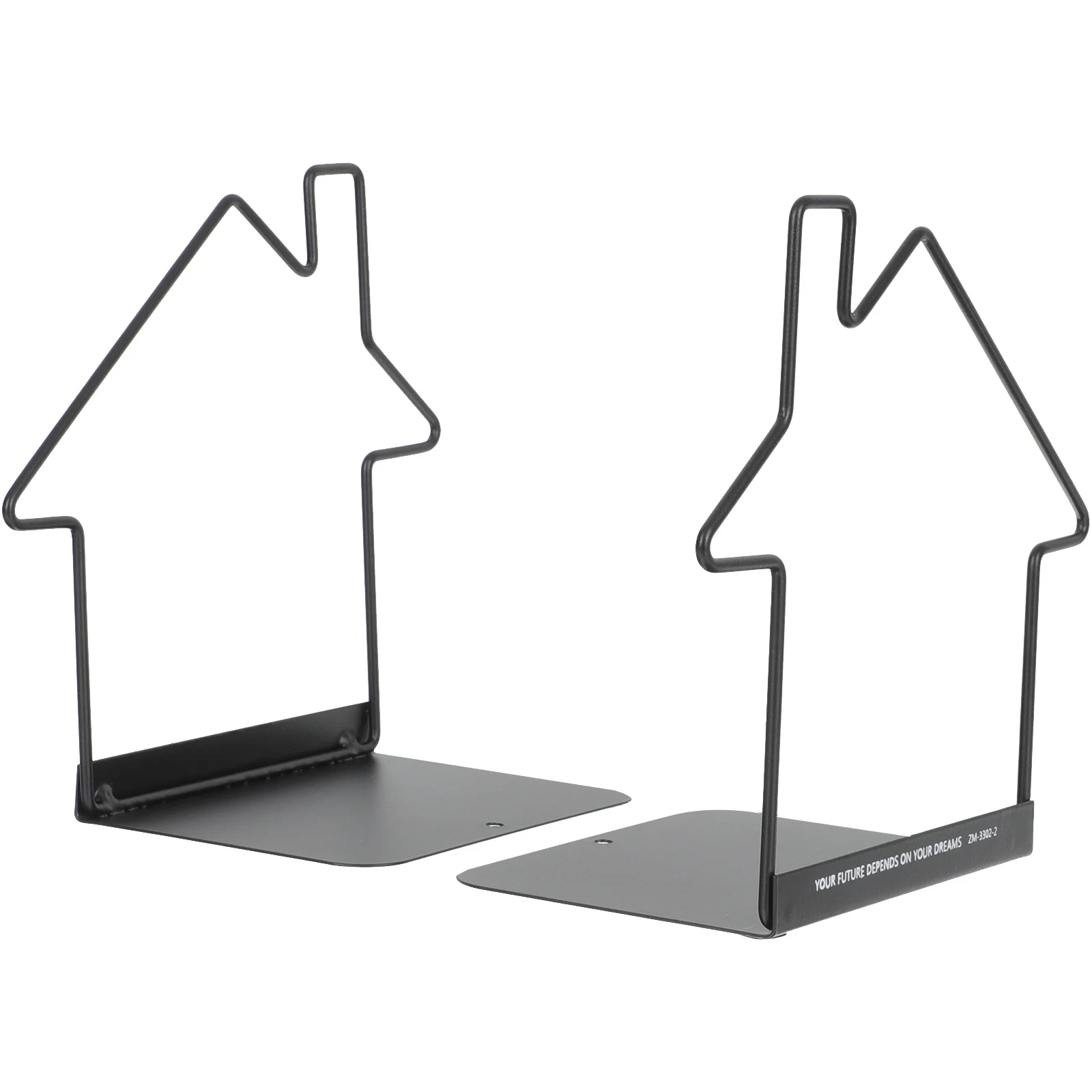 

2Pcs Crafted Metal Bookends Sturdy Book Holders File Organizer for Shelf Desk Reading Book Stands Crafted Bookend