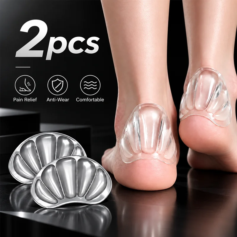 Silicone Forefoot Pads and Heel Pads, Invisible Non-Slip Metatarsal Pads, Self-Adhesive, Reusable and Washable, Suitable for High Heels, Sandals, Casual Shoes, and Sneakers
