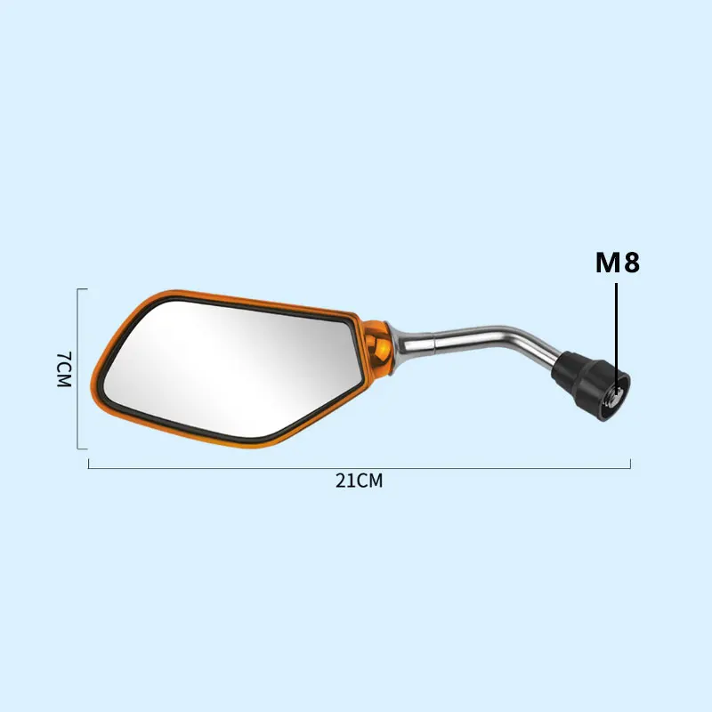 Motorcycle Rear View Side Mirror Multi-angle Adjustable High-definition Glass Mirrors With M8 Bolt Accessories For Scooter ATV