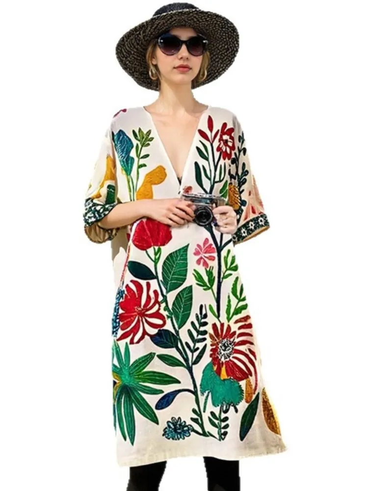 One Piece Cover Up Beach Kimono For Women Swimsuit Cover Up Wrap Dresses Seaside Bathing Suits Beachwear (excluding Swimsuits)