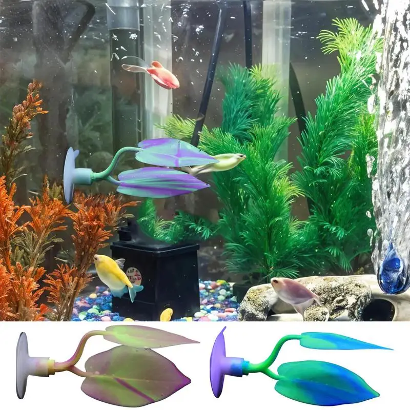 Soft Silicone Leaves Pad Simulation Betta Leaf Landscape Hammock Fish Rest Bed Artificial Plant Fish Bed For Aquarium Fish Tank