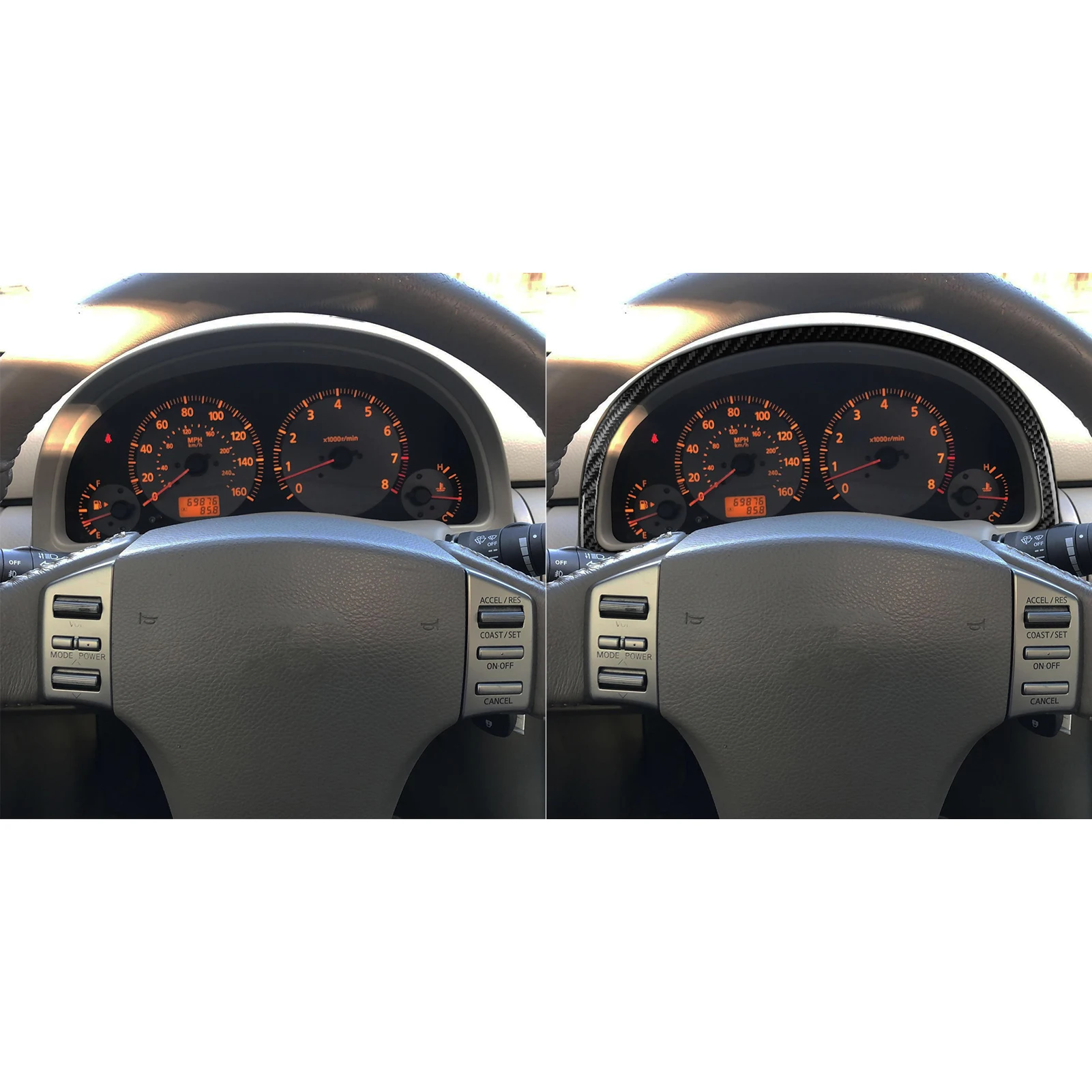 Real Soft Carbon Fiber For Infiniti G35 2002-2004 Speedometer Panel Surround Trim Cover Interior Accessories Decoration StickerR
