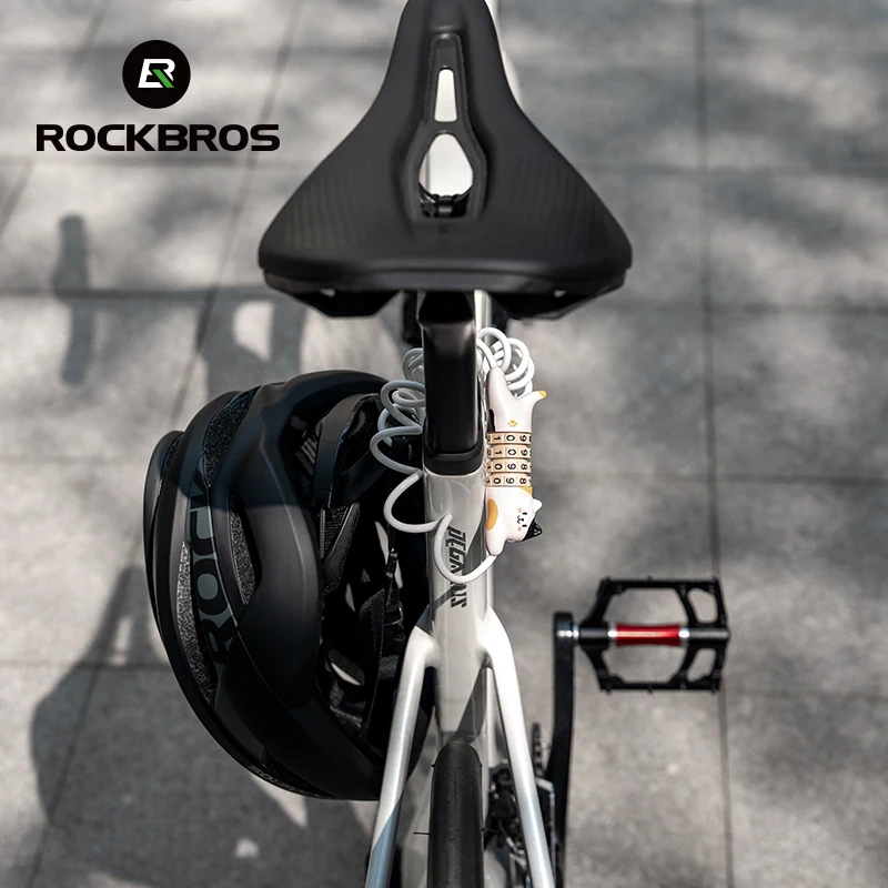 ROCKBROS Cycling Lock Password Helmet Lock Creative Ultra-Light Cat Steel Bicycle Cat Lock Anti Theft Bike Lock Accessories - view 5