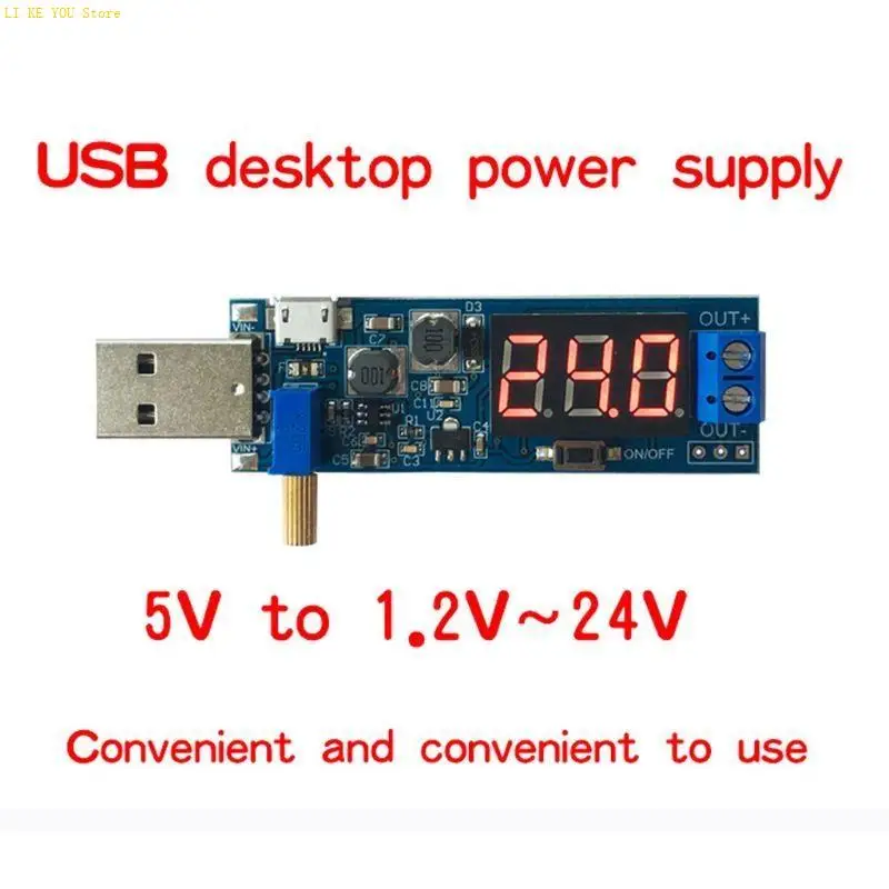 W3JE DC-DC 5V إلى 1.2V-24V USB خطوة لأعلى/لأسفل وحدة مزود الطاقة القابلة للتعديل