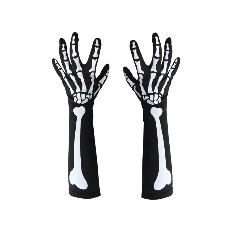 Halloween Skeleton Gloves Skull Face Mask Unisex Scary Gloves Cosplay Costume Party Decorations for Outdoor Drop Shipping