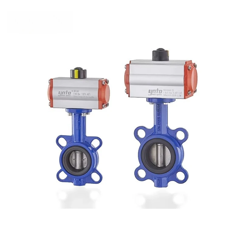 Válvula borboleta atuadora pneumática industrial 3 4 6 Polegada controle de fluxo ferro dúctil ss wafer com estrutura esférica