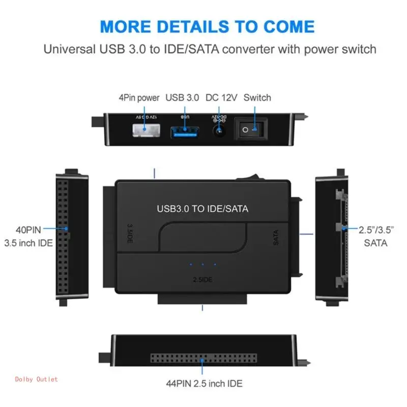 Adapter USB3.0 na IDE 3 Konwerter na USB3.0 dla urządzeń 2,5 cala/3,5 cala