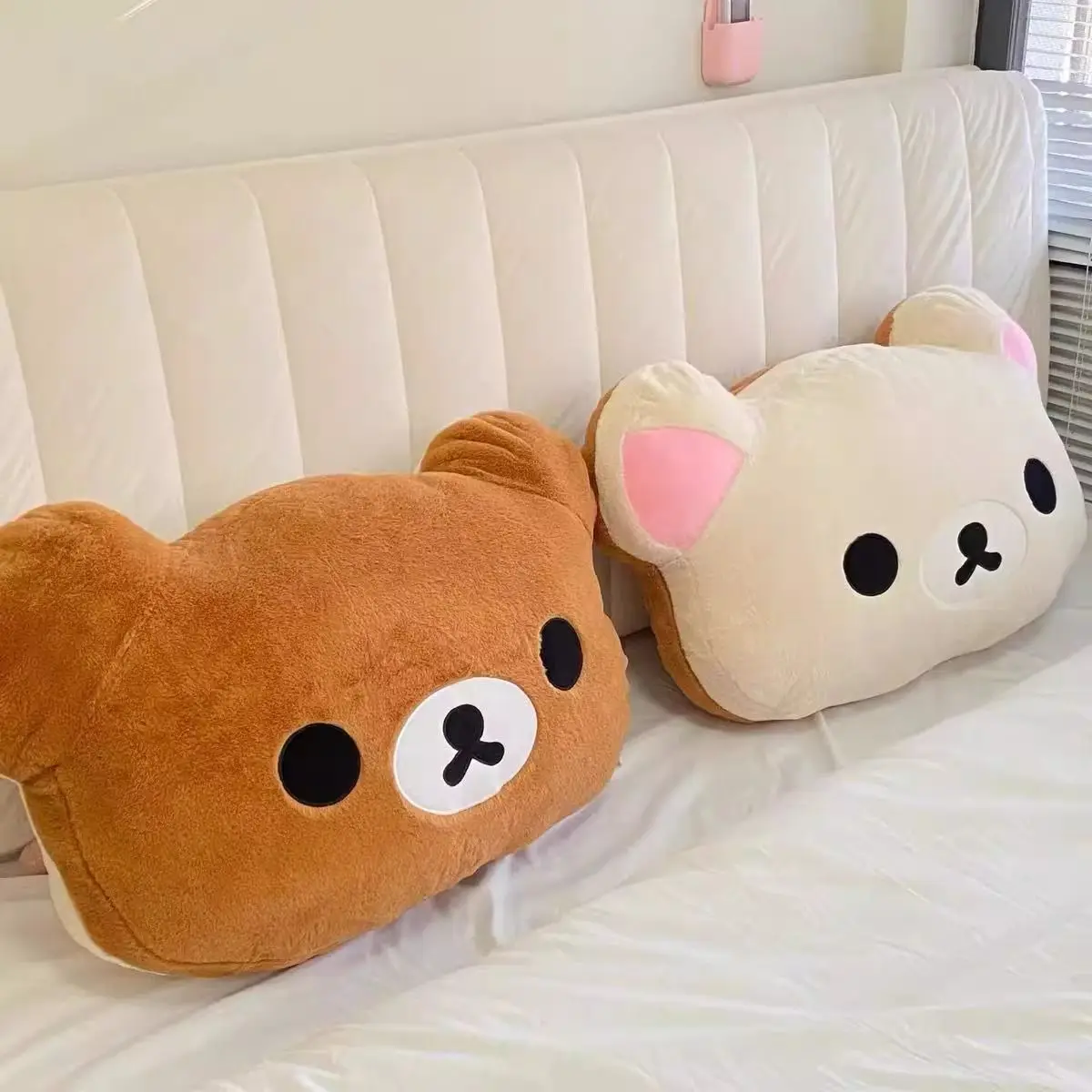 Rilakkuma Bären-Plüschkissen, doppelseitig, großes, weiches Bettseitenkissen, Nickerchenkissen, Schlafsaal-Stoffpuppe, Geschenke für Freundin – Detail 2