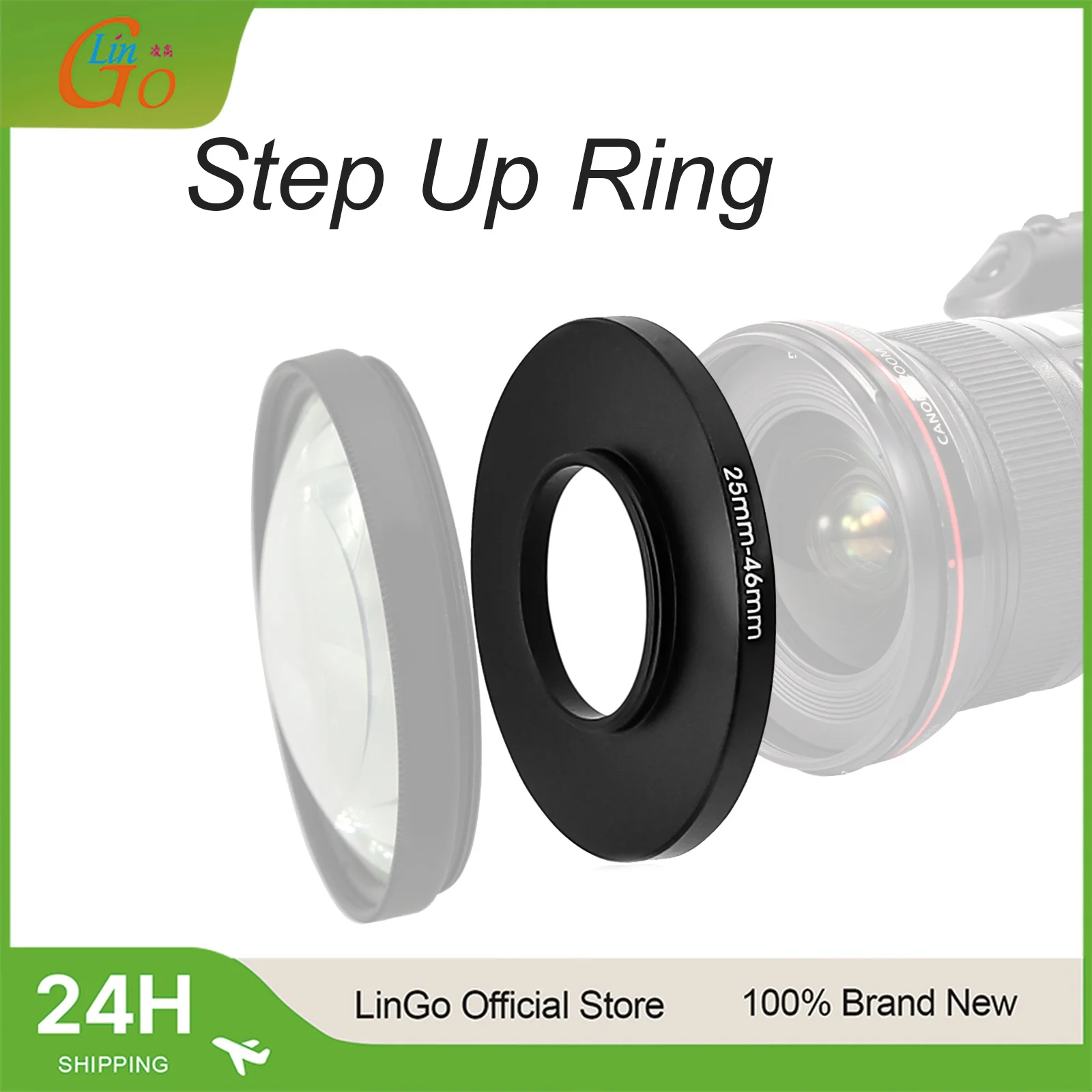 Anneau d'adaptation Lin Go 25-46 mm à 25-58 mm, en alliage d'aluminium pour adaptateur d'objectif d'appareil photo, support de filtre pour objectif DSLR/SLR