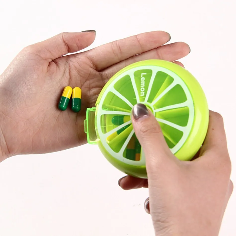 Rotating Round Pill Box Five Colors Ring-shaped Drug Storage 7 Day Convenient Pill Container For Travel