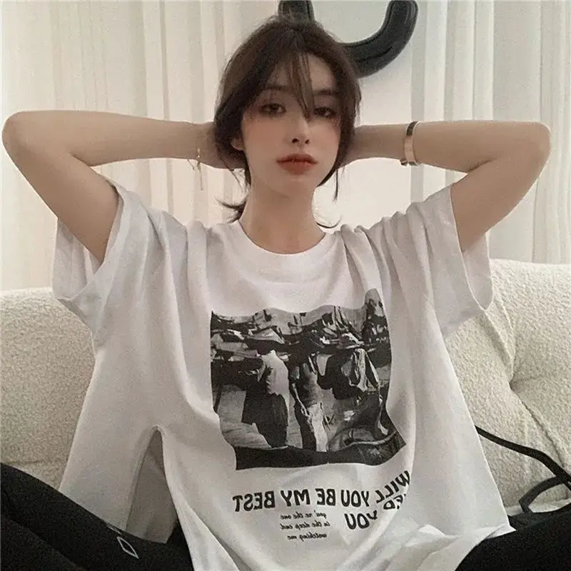 تي شيرت نسائي قصير الأكمام باللون البرتقالي فضفاض من القطن، ملابس علوية صيفية كاجوال قابلة للتنفس ورقيقة وناعمة ومريحة وبسيطة للاستخدام اليومي