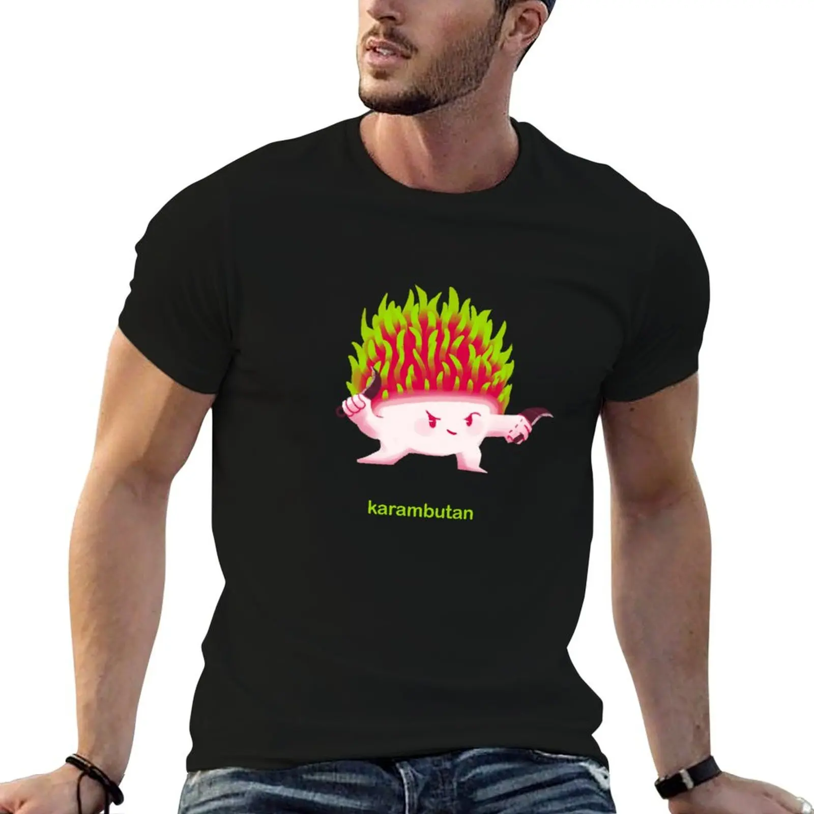 Camiseta mari the rambutan (verde), camisetas g man para hombre, camiseta esencial para hombre, camiseta de verano