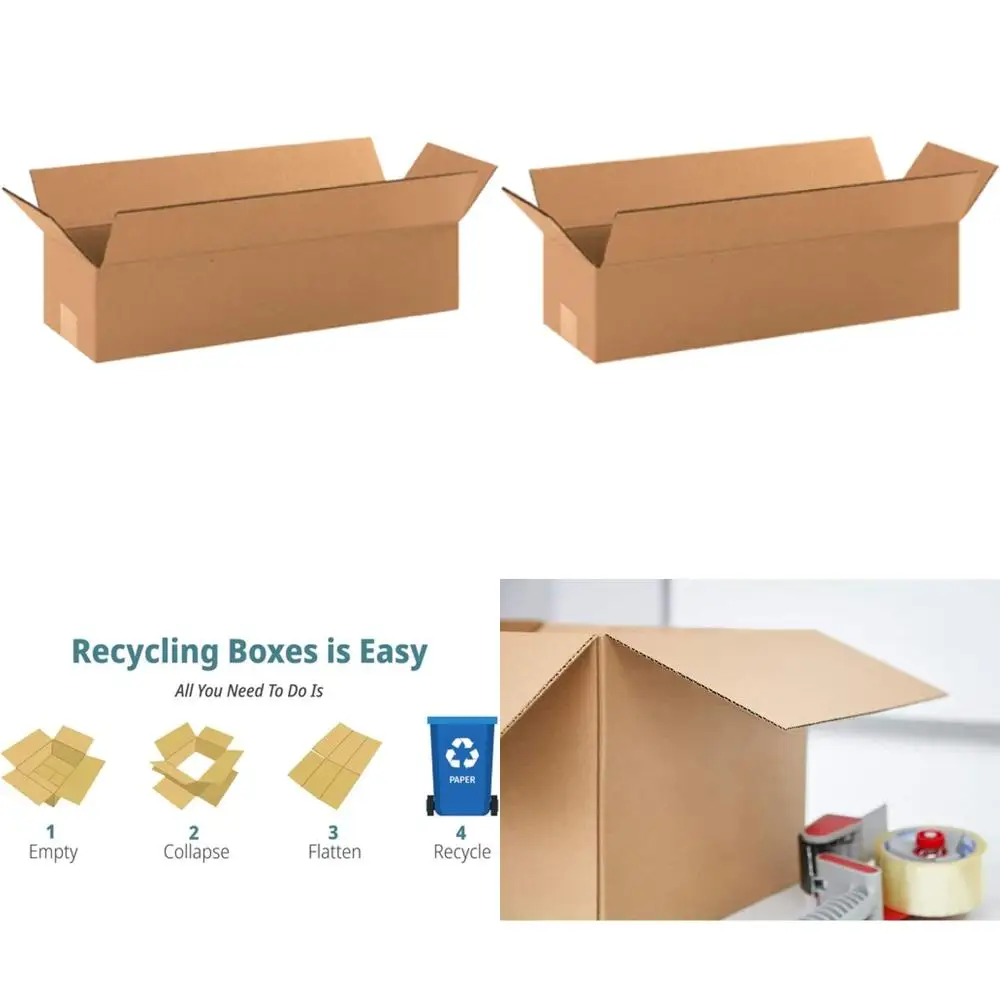 

100 Pack 18x6x4 Heavy-Duty Cardboard Boxes for Shipping, Packing, and Moving