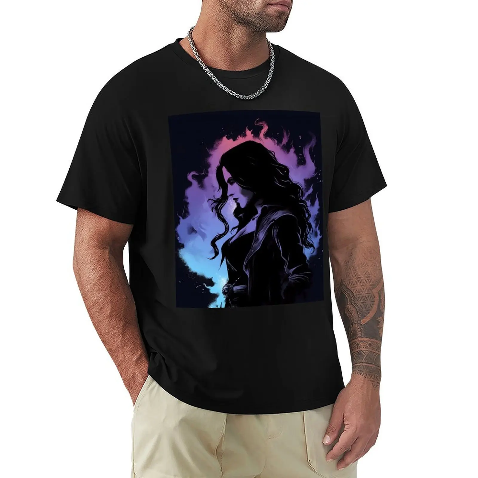 Camiseta Sorceress Yen Graffiti, camiseta básica de manga corta de color liso
