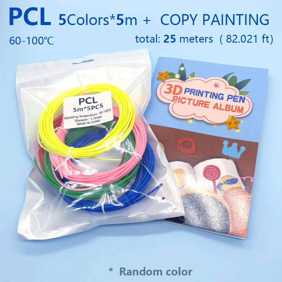 1,75mm Durchmesser PCL Niedrigtemperatur 3D-Stift Filament Mehrfarbenpackung (5/10/20 Farben) Lebendige Farben mit Wiederverwendbarem 3D-Stift Copy P – Detail 1