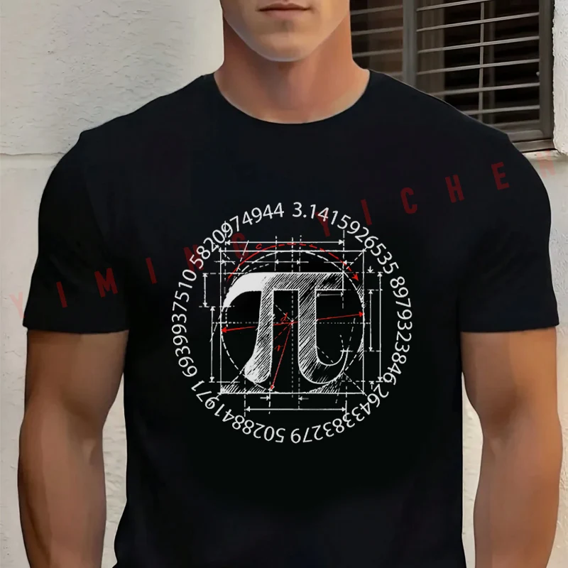 

Men's Summer Cotton T-shirt Pi Π Symbol Design Motorcycle Tee Casual Short-sleeve Motorbike Cycling Top
