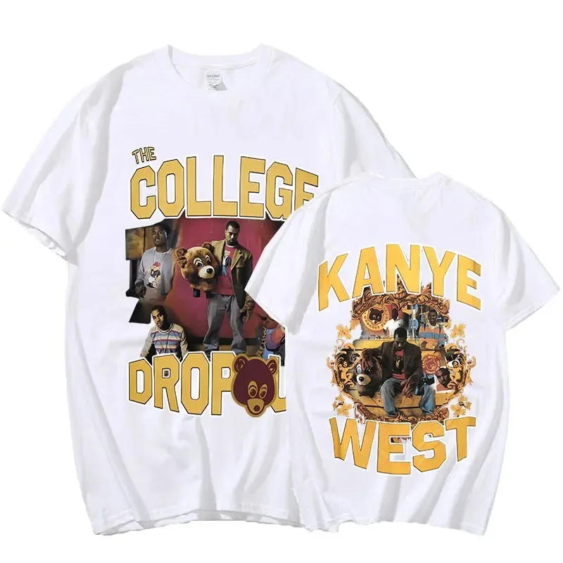 Kanye West T Shirt College Dropout Music Album T-shirt Men Women High Quality Graphics Print T-shirts Hip Hop Short Sleeve Tops