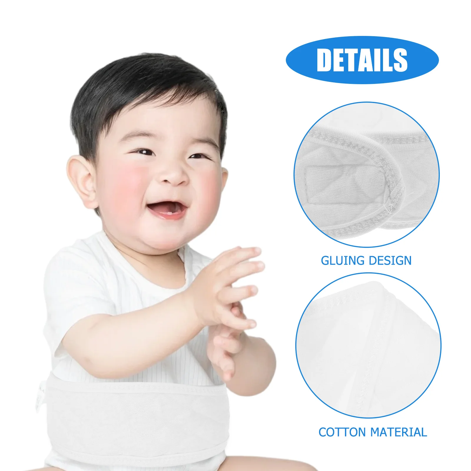 8 قطع من أربطة البطن الصديقة للبشرة من القطن لحديثي الولادة تقلل من أربطة بطن الأطفال من المغص والفتق #6