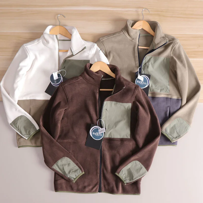 

Men's Casual Faionable Autumn Winter Jaet Stand Collar Thermal Elastic Orlon Thi Outerwear Polyester Long Sve Zipper